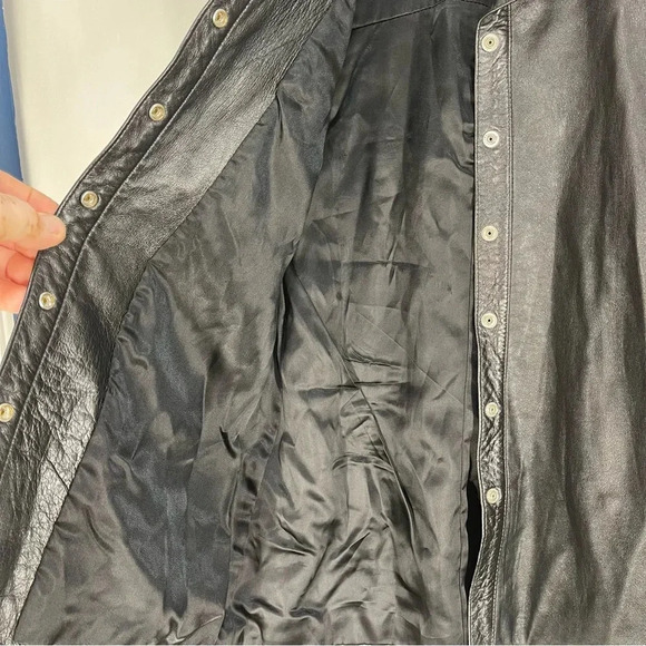 Parallel Black Lambskin Leather Shirt/Jacket fitted shacket  Size 4 (Small) - Picture 12 of 14